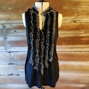 Sleeveless ruffle blouse